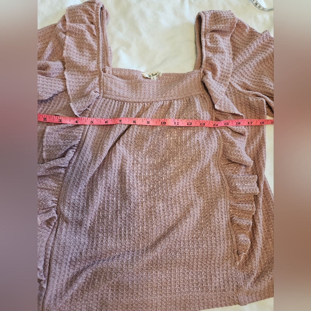 In loom Pink Ruffle Top - Picture 10 of 14